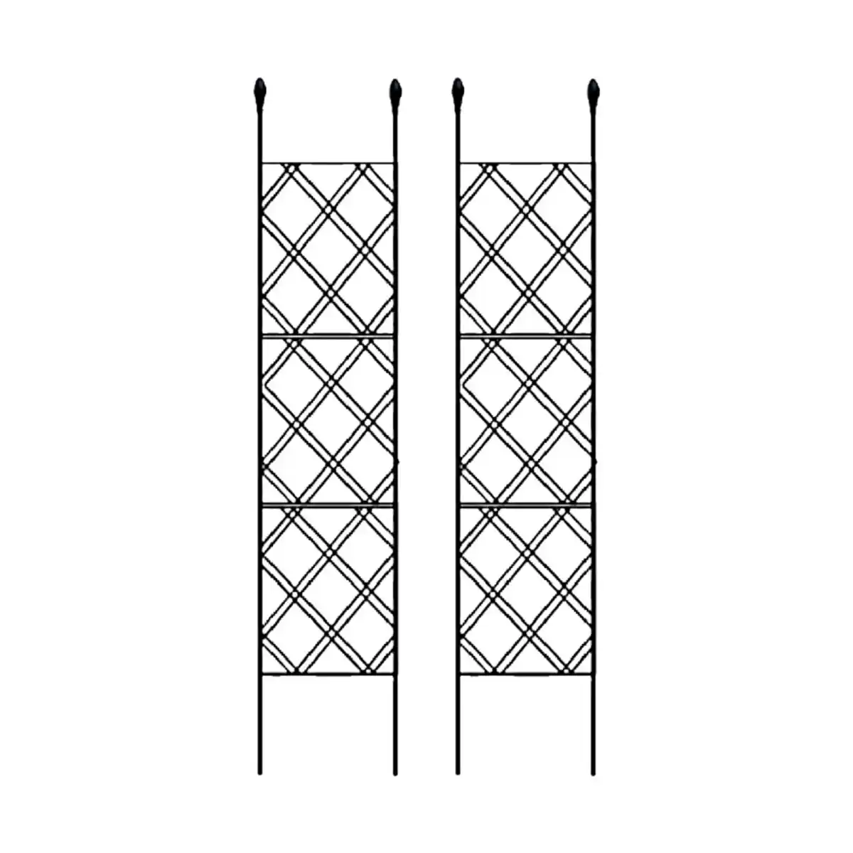 Bild 1 von 2-tlg. Rankgitter für Kletterpflanzen, ca. 30 x 140 cm - Schwarz