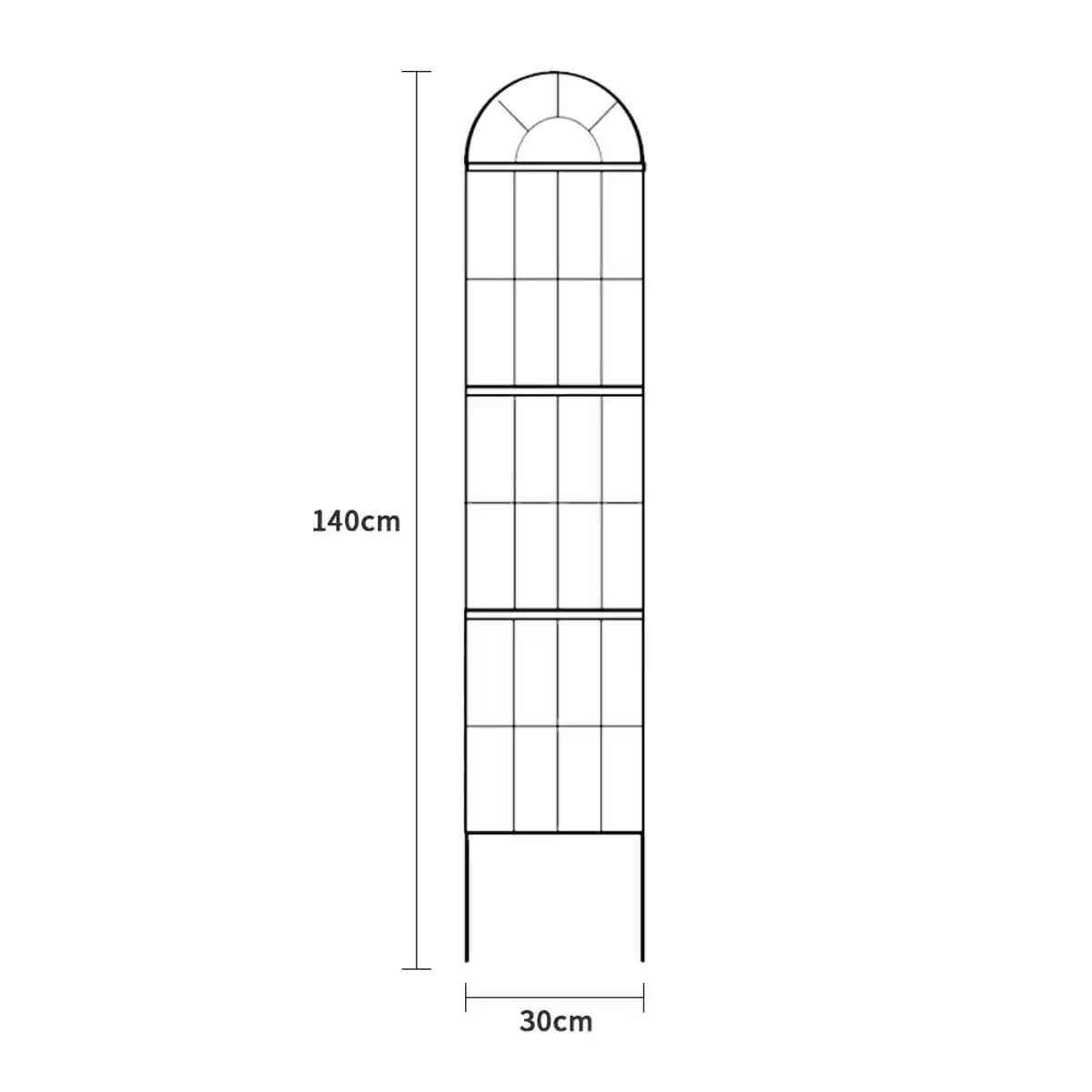 Bild 3 von 2-tlg. Rankgitter für Kletterpflanzen, gebogen, ca. 30 x 140 cm - Schwarz