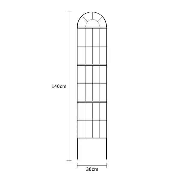 Bild 3 von 2-tlg. Rankgitter für Kletterpflanzen, gebogen, ca. 30 x 140 cm - Schwarz