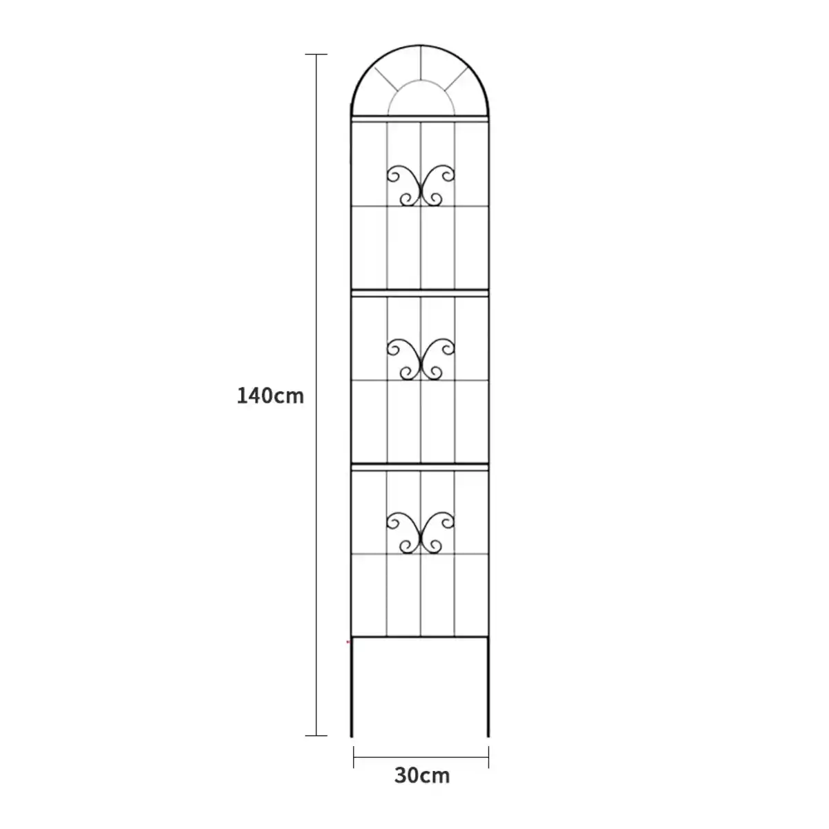 Bild 3 von 2-tlg. Rankgitter für Kletterpflanzen, gebogen, ca. 30 x 140 cm - Schwarz