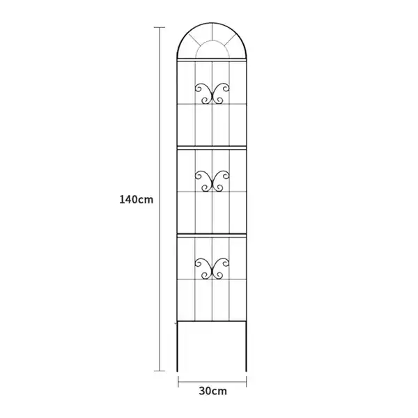Bild 3 von 2-tlg. Rankgitter für Kletterpflanzen, gebogen, ca. 30 x 140 cm - Schwarz