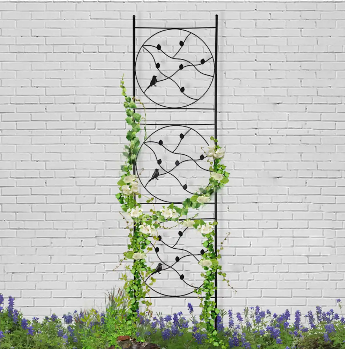 Bild 3 von 2-tlg. Rankgitter für Kletterpflanzen, ca. 182 x 52 cm - Schwarz