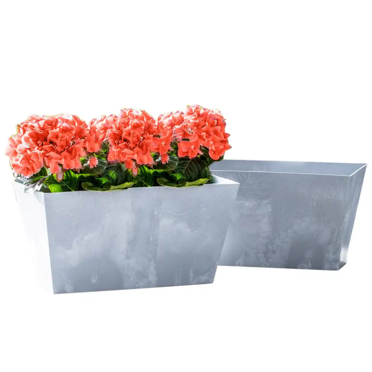 Bild 1 von Pflanztopf "Betonoptik", ca. 12 Liter - Hellgrau, 2er Set