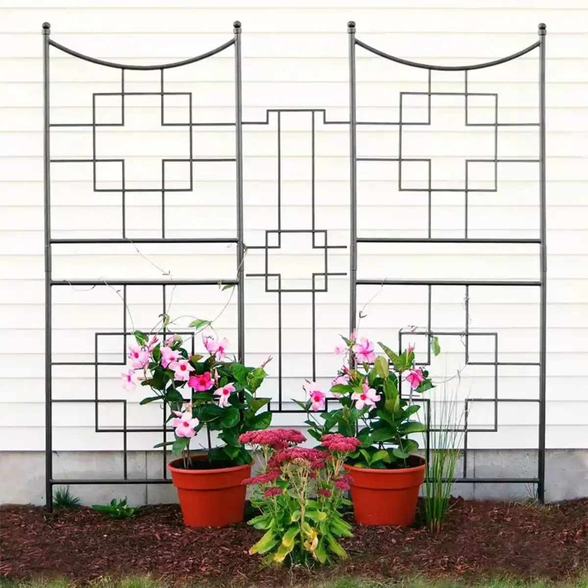 Bild 2 von 2 in 1 Rankgitter für Kletterpflanzen, ca. 130 x 169 cm - Schwarz