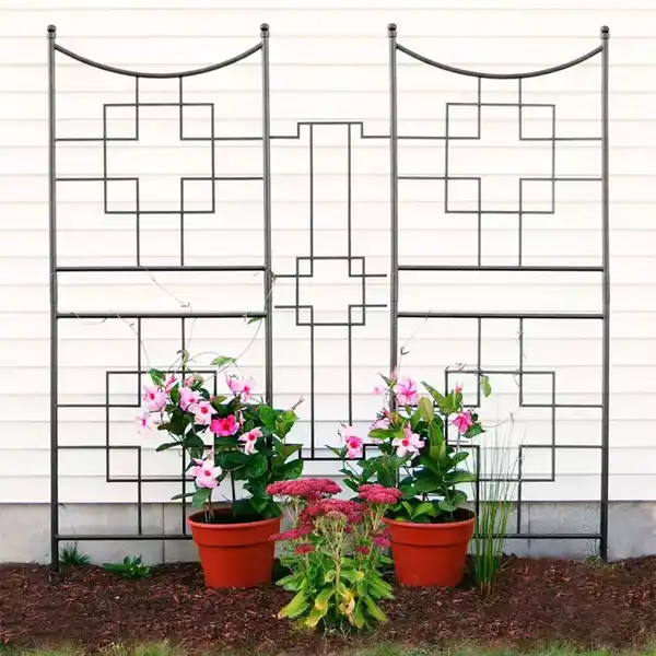 Bild 2 von 2 in 1 Rankgitter für Kletterpflanzen, ca. 130 x 169 cm - Schwarz