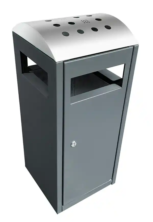 Bild 2 von Abfallbehälter Mülleimer  90 Liter aus Edelstahl ca.35x35x81,5 cm- Anthrazit