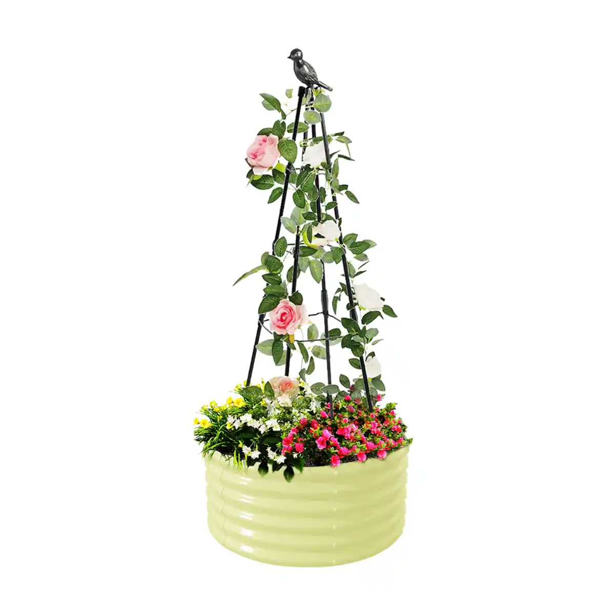 Bild 1 von Rankhilfe aus Metall für Blumen, ca. ¿ 60 x 30 cm - Weiß