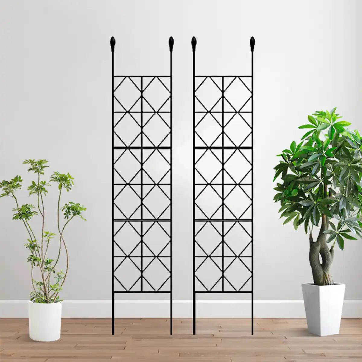 Bild 2 von 2-tlg. Rankgitter für Kletterpflanzen, ca. 30 x 140 cm - Schwarz