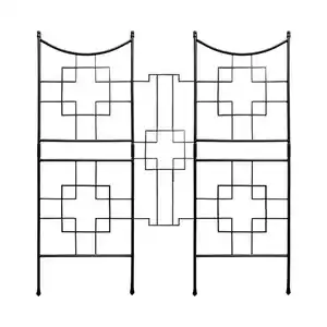 2 in 1 Rankgitter für Kletterpflanzen, ca. 130 x 169 cm - Schwarz