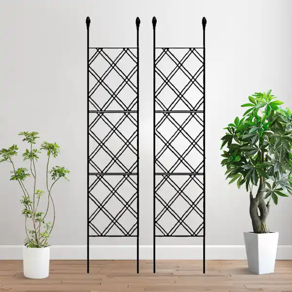 Bild 2 von 2-tlg. Rankgitter für Kletterpflanzen, ca. 30 x 140 cm - Schwarz