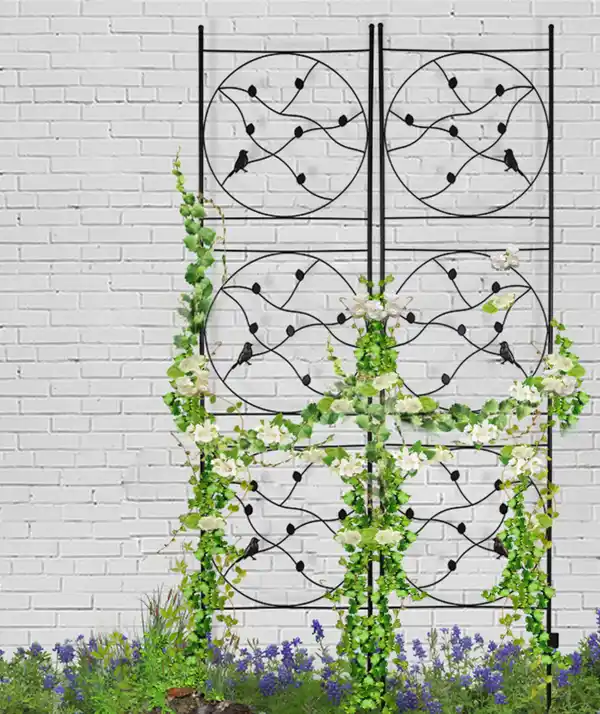 Bild 2 von 2-tlg. Rankgitter für Kletterpflanzen, ca. 182 x 52 cm - Schwarz