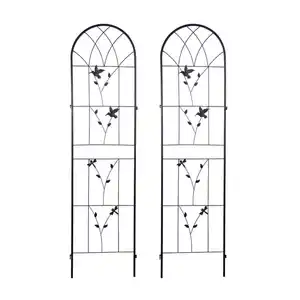 2-tlg. Rankgitter für Kletterpflanzen, ca. 192 x 53 cm - Schwarz