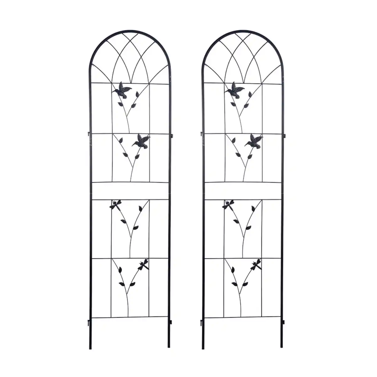 Bild 1 von 2-tlg. Rankgitter für Kletterpflanzen, ca. 192 x 53 cm - Schwarz