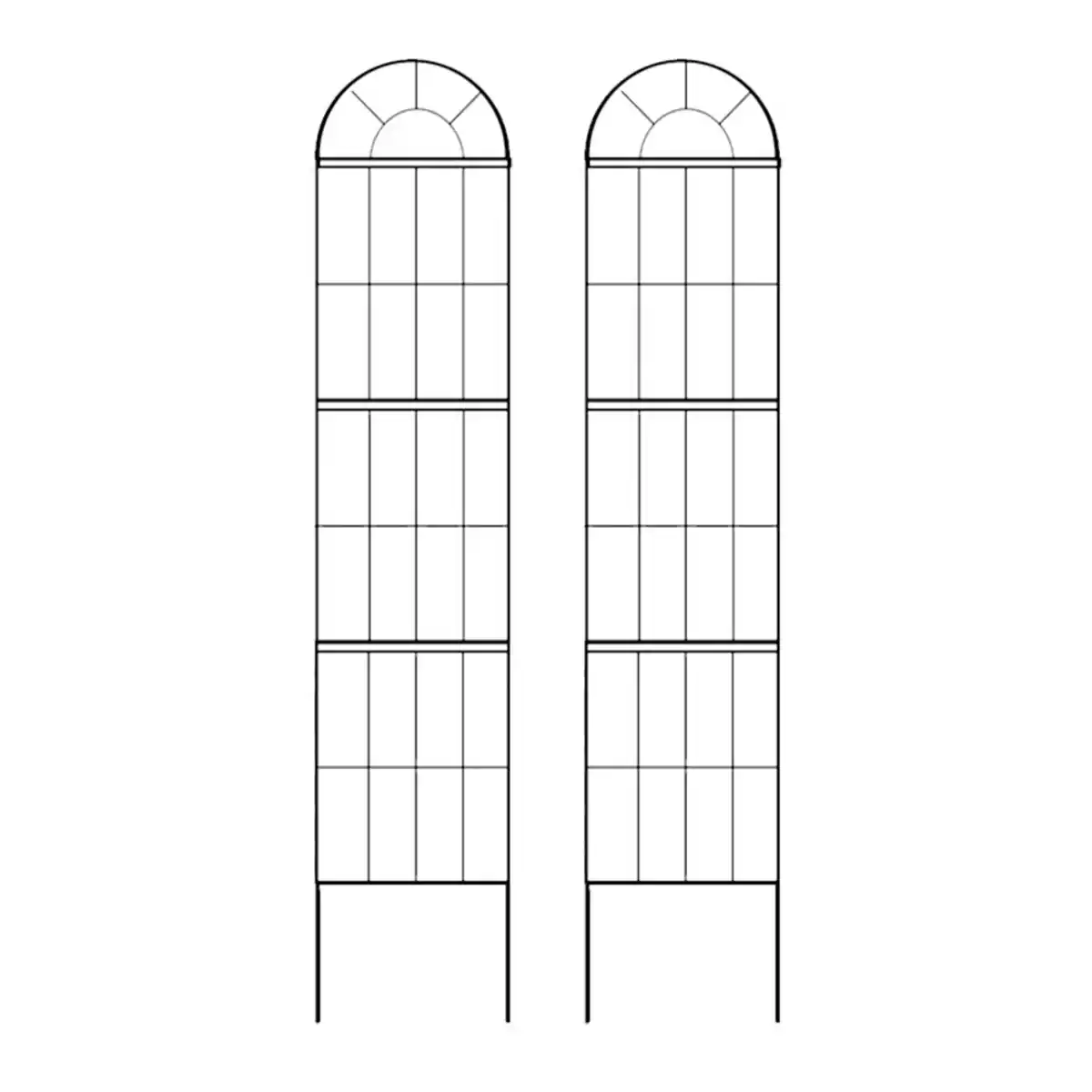 Bild 1 von 2-tlg. Rankgitter für Kletterpflanzen, gebogen, ca. 30 x 140 cm - Schwarz