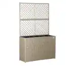 Bild 1 von Blumenkasten Polyrattan mit Rankgitter, 83x60x30,5cm, creme