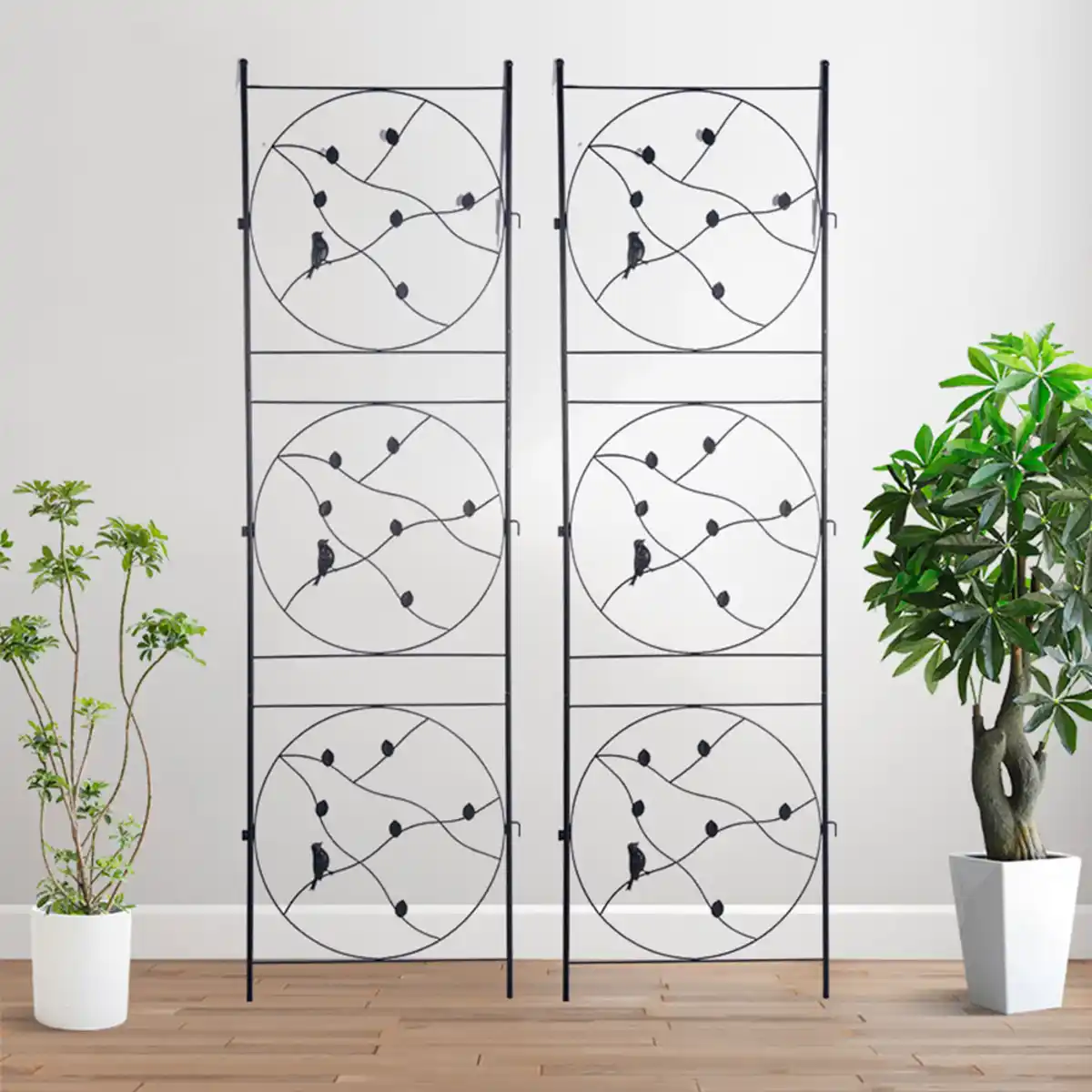 Bild 4 von 2-tlg. Rankgitter für Kletterpflanzen, ca. 182 x 52 cm - Schwarz