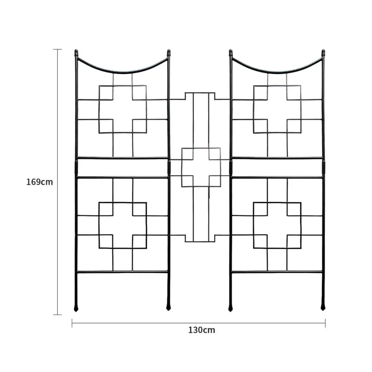 Bild 3 von 2 in 1 Rankgitter für Kletterpflanzen, ca. 130 x 169 cm - Schwarz