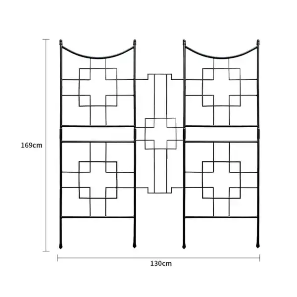 Bild 3 von 2 in 1 Rankgitter für Kletterpflanzen, ca. 130 x 169 cm - Schwarz