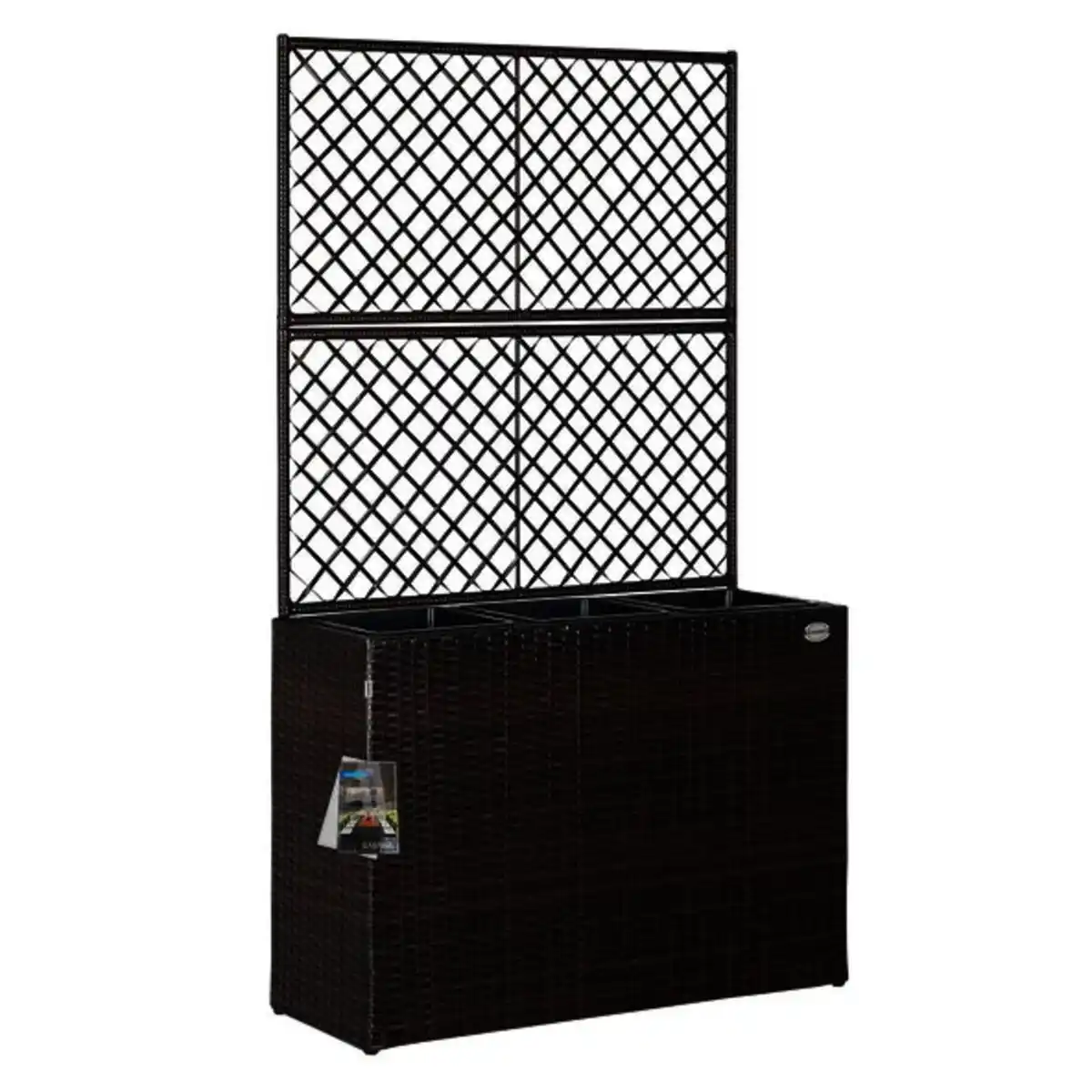 Bild 1 von Blumenkasten Polyrattan mit Rankgitter, 83x60x30,5cm, braun