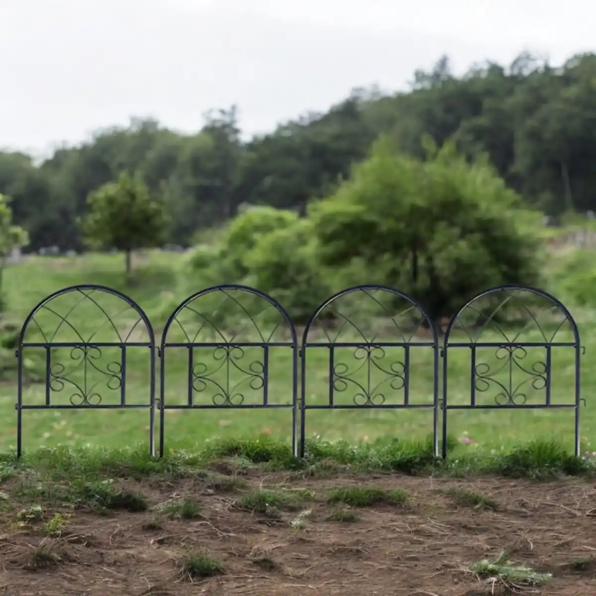 Bild 2 von 4-tlg. Rankgitter für Kletterpflanzen, ca. 50 x 65,5 cm - Schwarz