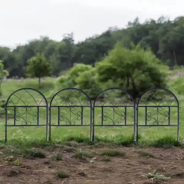 Bild 2 von 4-tlg. Rankgitter für Kletterpflanzen, ca. 50 x 65,5 cm - Schwarz