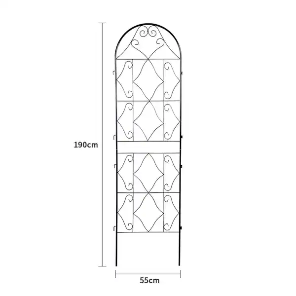 Bild 3 von 2-tlg. Rankgitter für Kletterpflanzen, ca. 190 x 55 cm - Schwarz