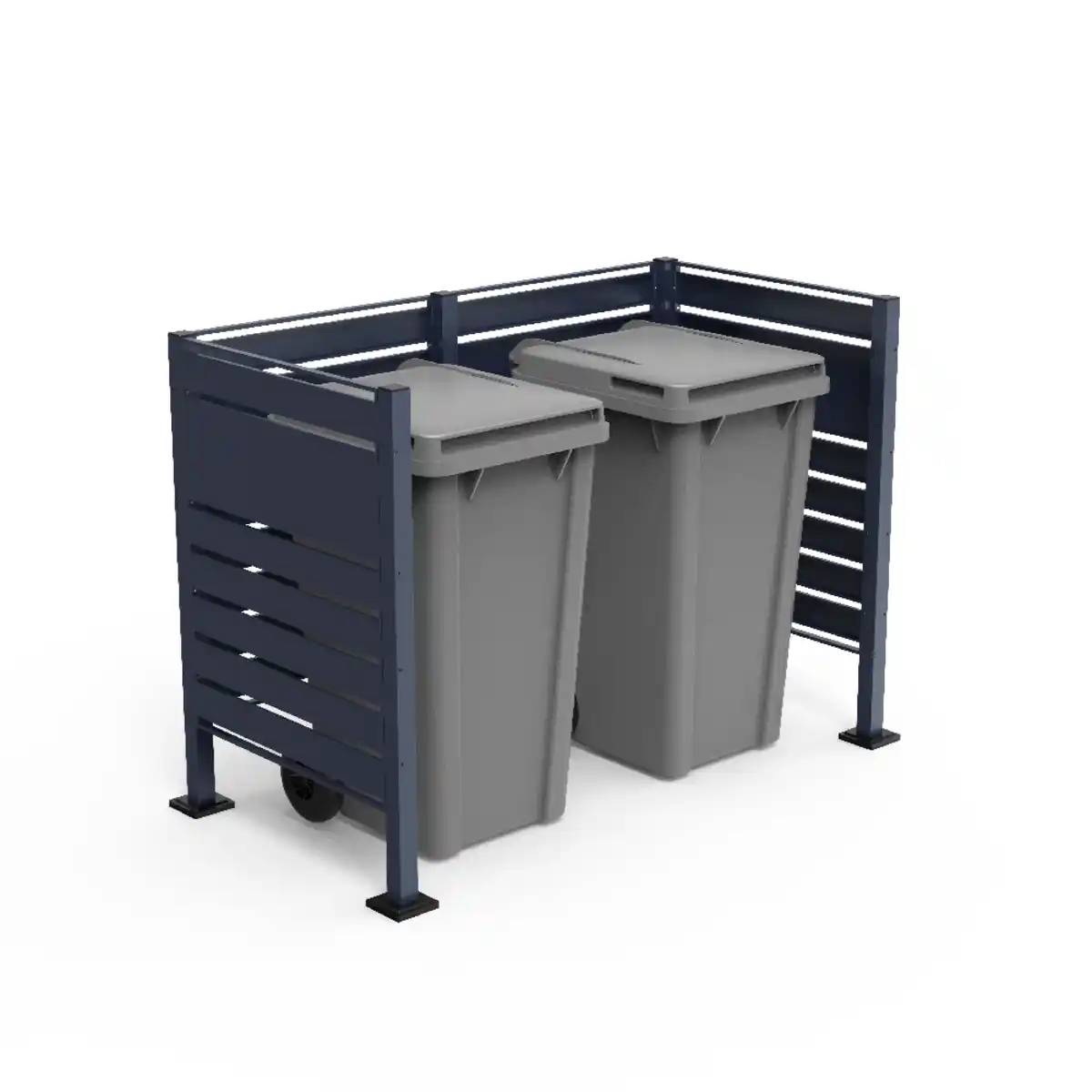 Bild 2 von Mülltonnenzaun XL für 2 Mülltonnen aus Edelstahl, ca. 325 x 120 x 5 cm - Anthrazit