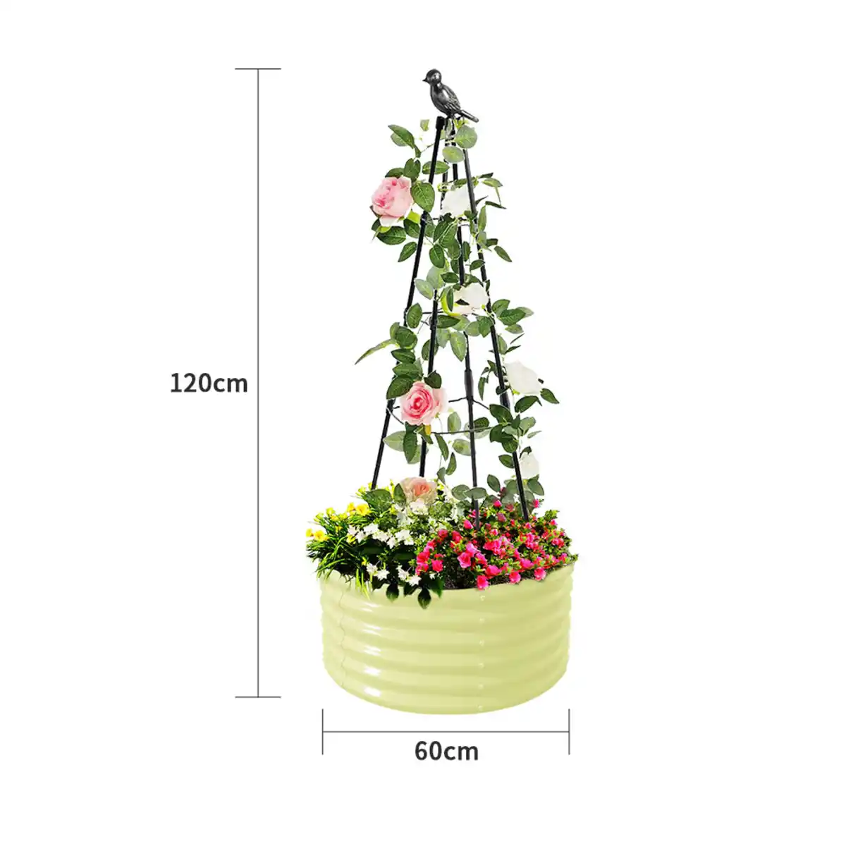 Bild 2 von Rankhilfe aus Metall für Blumen, ca. ¿ 60 x 30 cm - Weiß