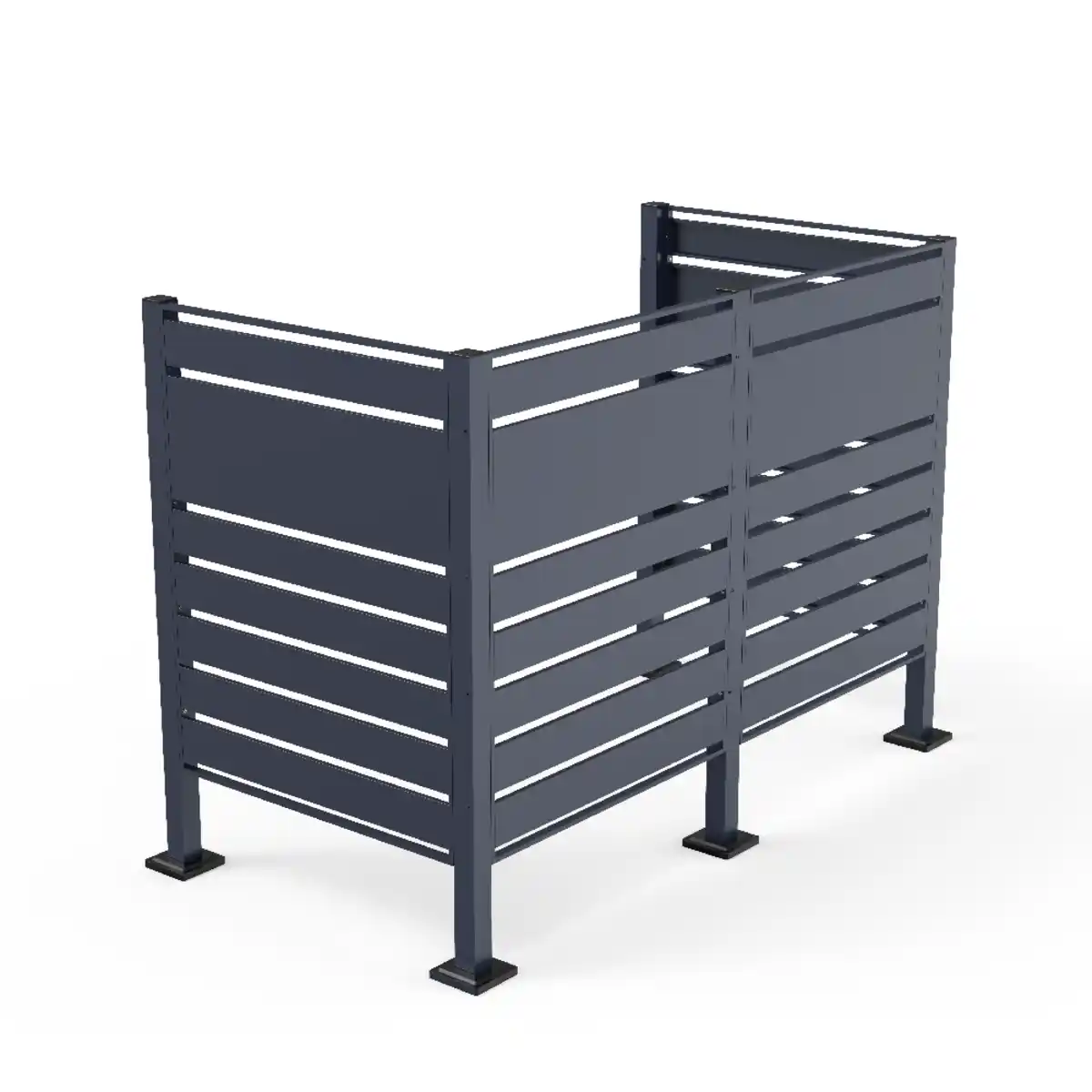 Bild 1 von Mülltonnenzaun XL für 2 Mülltonnen aus Edelstahl, ca. 325 x 120 x 5 cm - Anthrazit