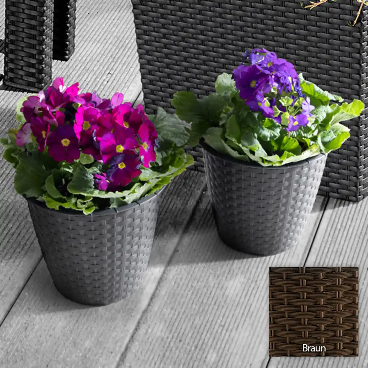 Bild 1 von Pflanztopf, Braun - 2er Set