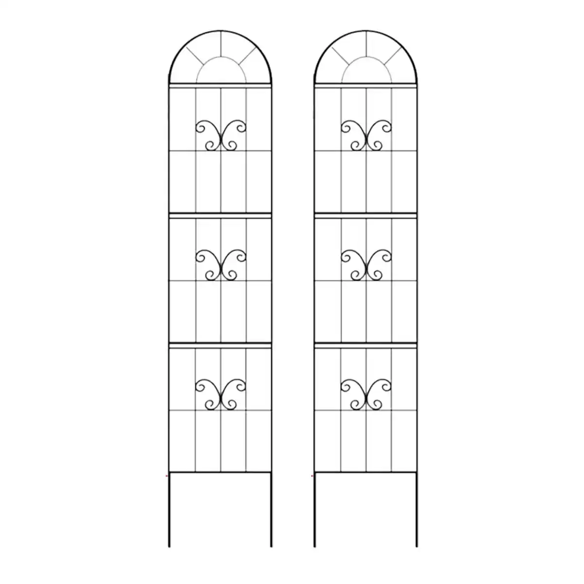 Bild 1 von 2-tlg. Rankgitter für Kletterpflanzen, gebogen, ca. 30 x 140 cm - Schwarz