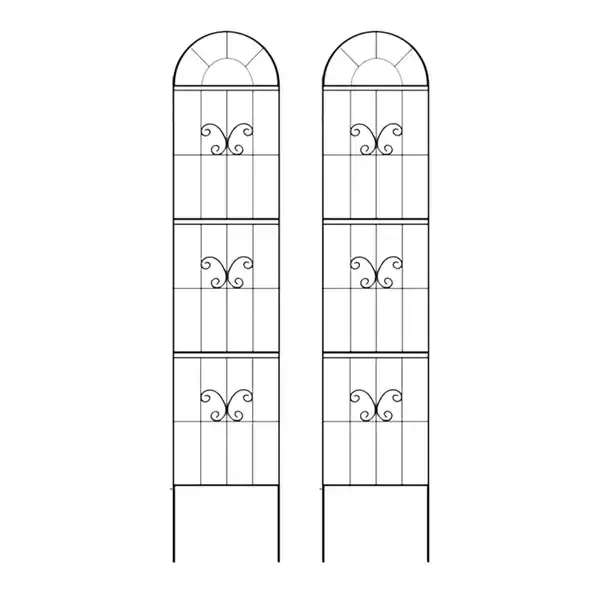 Bild 1 von 2-tlg. Rankgitter für Kletterpflanzen, gebogen, ca. 30 x 140 cm - Schwarz