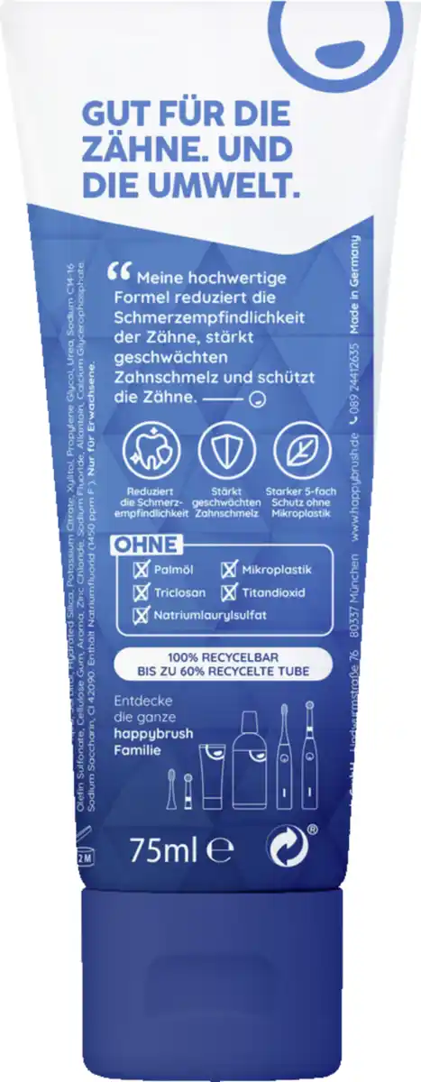 Bild 3 von happybrush sensimed Sensitive Care Zahnschmelschutz Zahnpasta, 75 ml