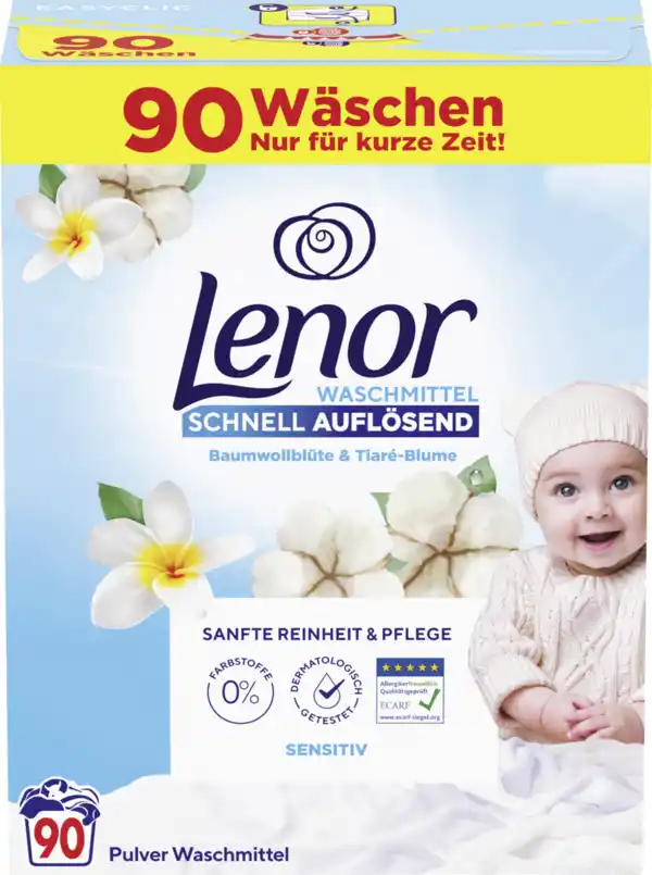 Bild 2 von Lenor Vollwaschmittel Pulver Sensitiv 90 WL
