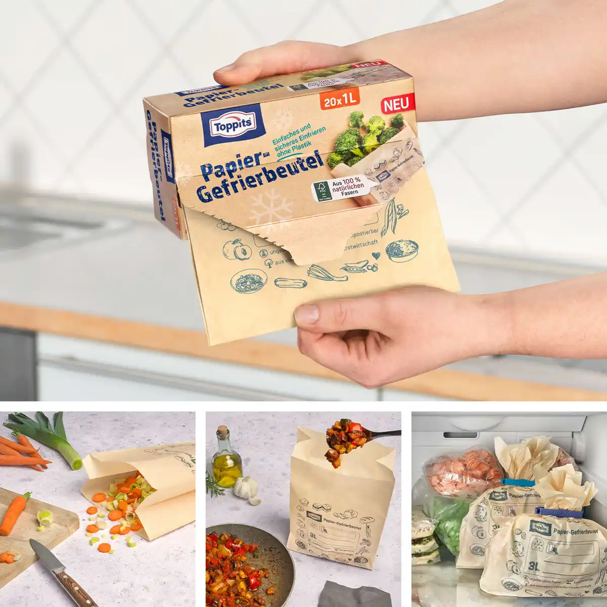 Bild 4 von Toppits Papier Gefrierbeutel 1L