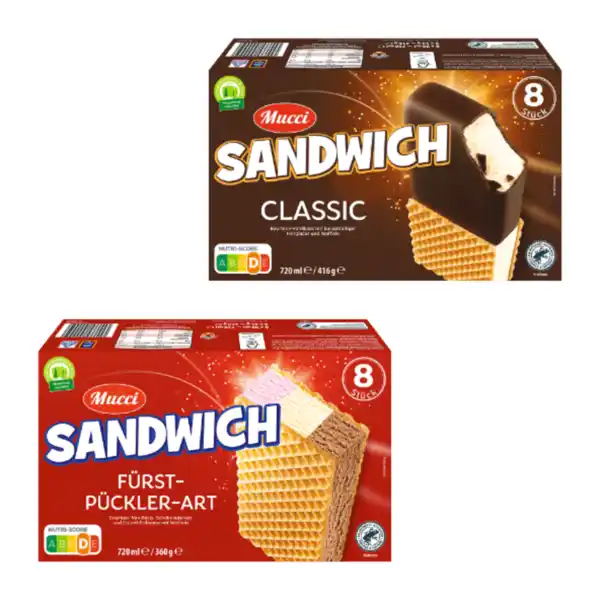 Bild 1 von MUCCI Eis-Sandwich 720ml