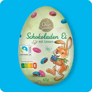 OSTER PHANTASIE Schokoladen-Ei mit Linsen, Motiv mit Osterhase oder mit Schaf