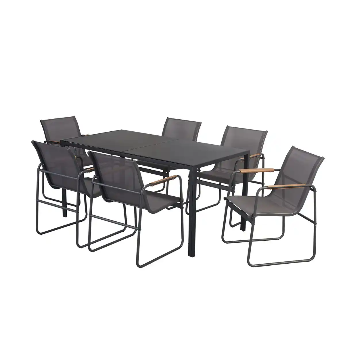 Bild 1 von Gartenmöbel-Set 'Samira' schwarz 7-teilig