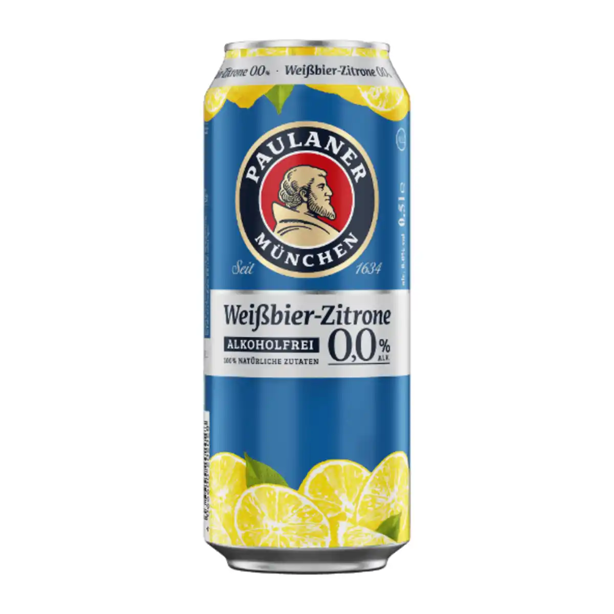 Bild 1 von PAULANER Weißbier-Zitrone 0,0 % 0,5 Liter in der Dose
