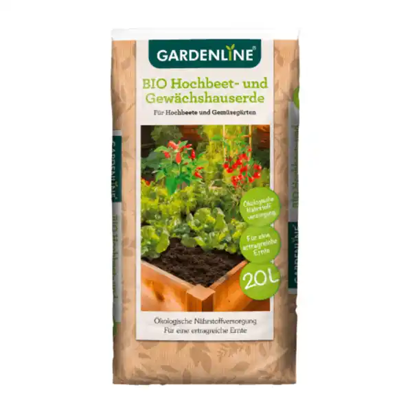 Bild 1 von GARDENLINE Bio-Hochbeet- und Gewächshauserde 20L