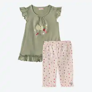 Baby-Mädchen-Set mit Frontdruck, 2-teilig