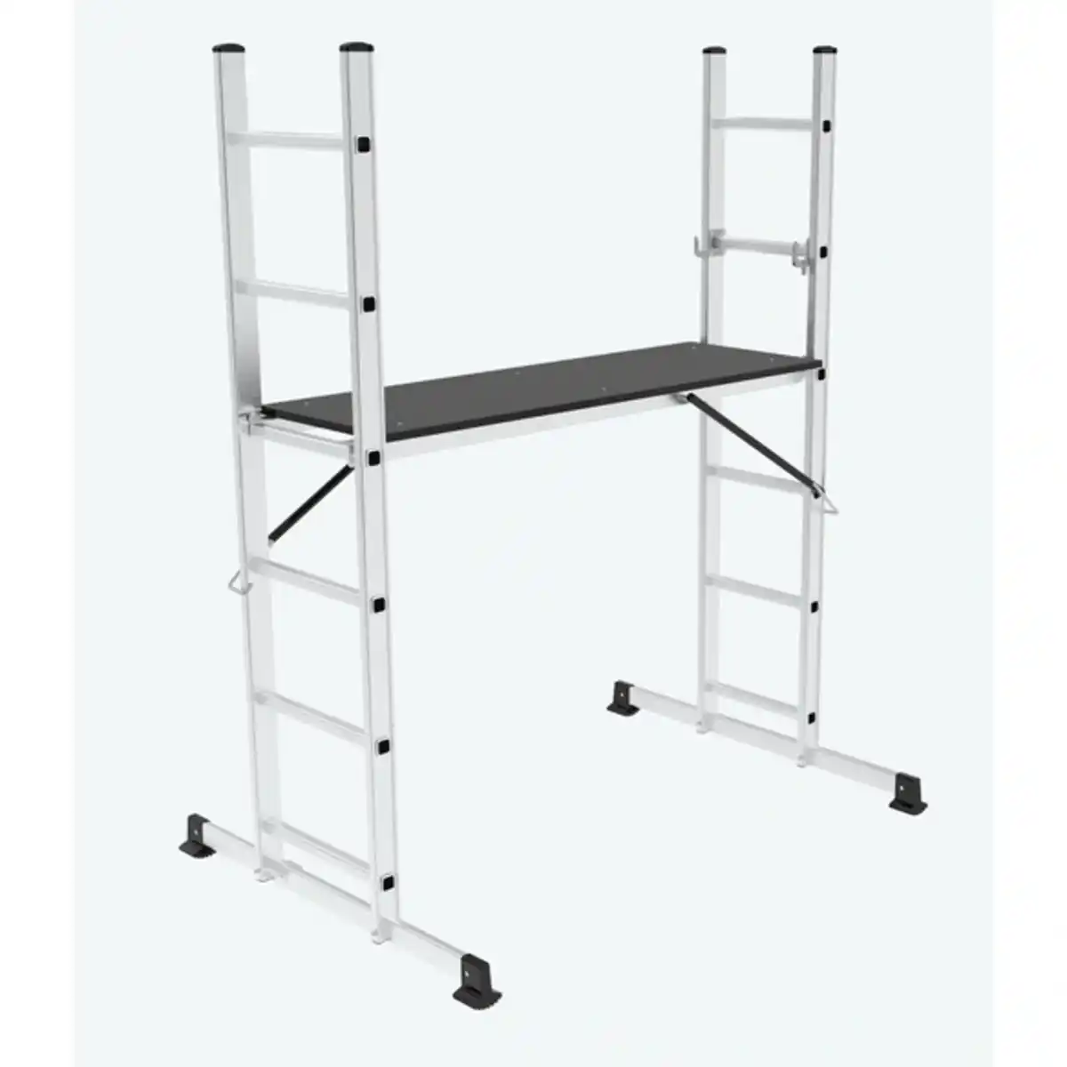 Bild 1 von Gerüstleiter mit Plattform, 3-in-1, Aluminium, silber