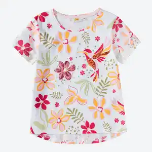 Kinder-Mädchen-T-Shirt mit Blumen-Aufdruck