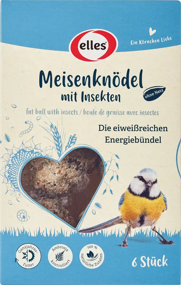 Bild 1 von Elles Meisenknödel ohne Netz mit Insekten 6 Stück