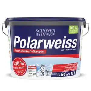 SCHÖNER WOHNEN FARBE Innenfarbe »Polarweiss«, 11,0 Liter, weiß, matt