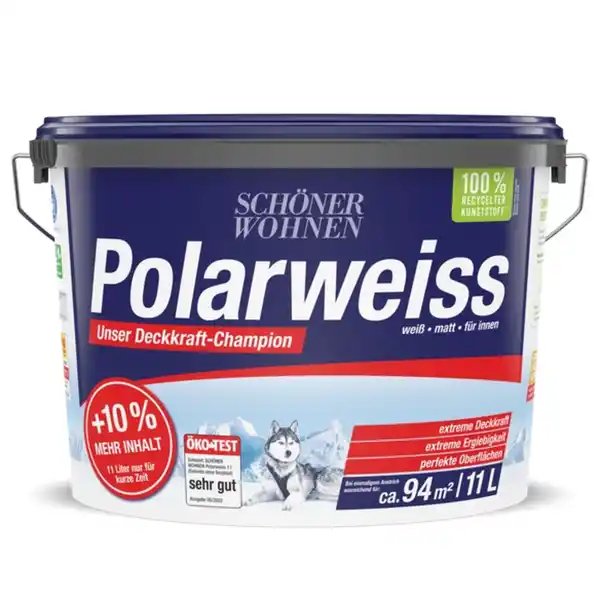 Bild 1 von SCHÖNER WOHNEN FARBE Innenfarbe »Polarweiss«, 11,0 Liter, weiß, matt