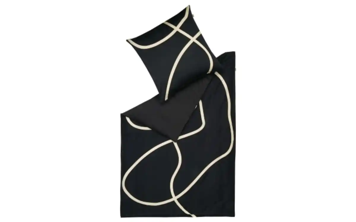 Bild 1 von Bettwäsche-Set Artsy, schwarz/greige, 135 x 200 cm