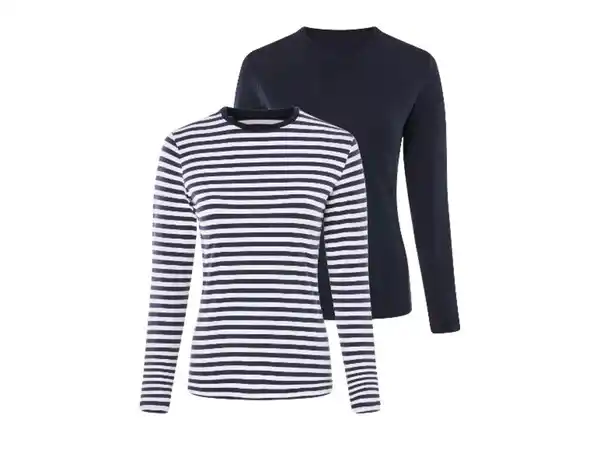 Bild 2 von esmara® Damen Langarmshirt, 2 Stück, aus Stretchjersey