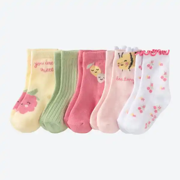 Bild 1 von Baby-Mädchen-Socken mit Muster, 5er-Pack