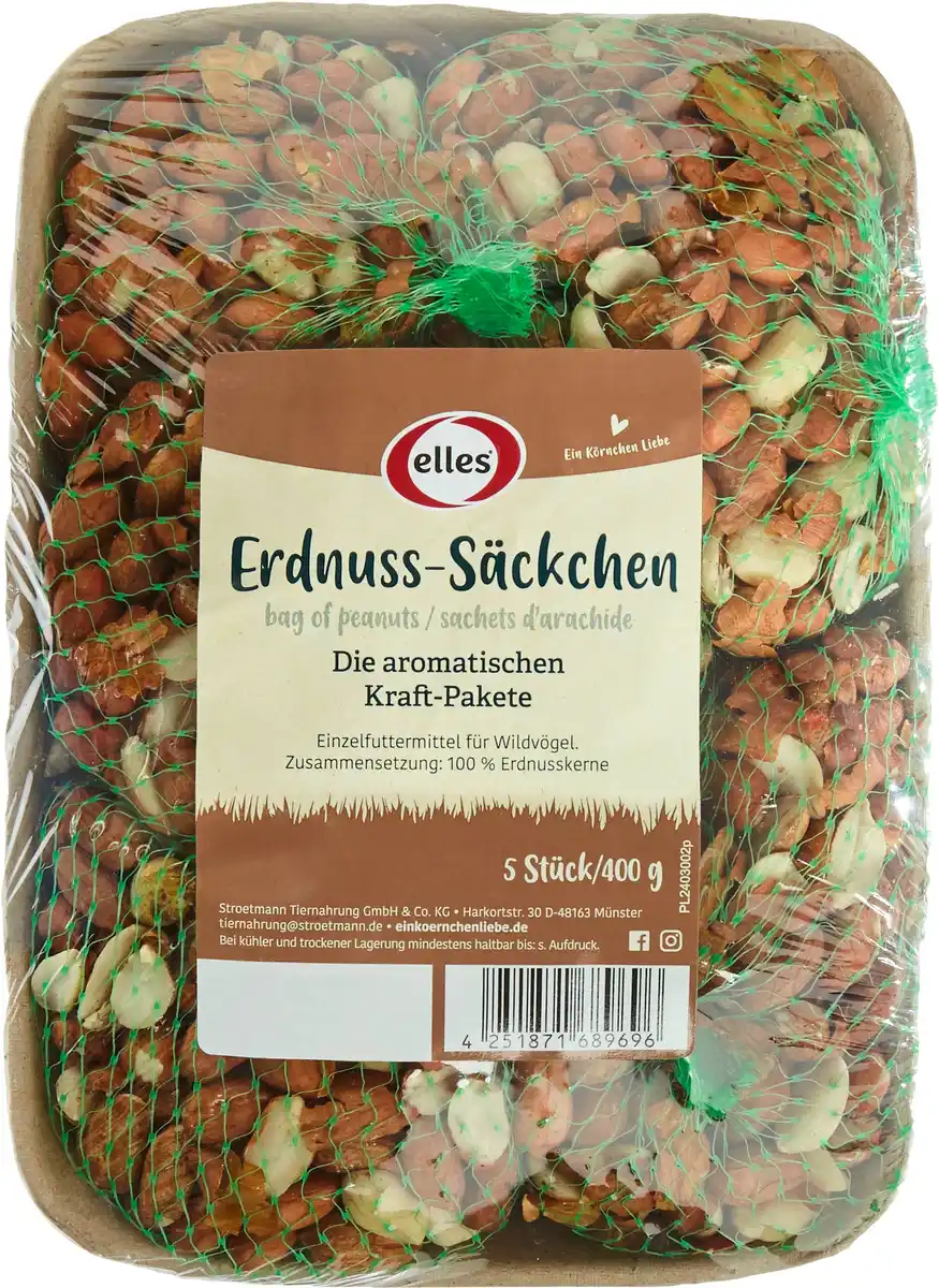 Bild 1 von Elles Wildvogelfutter Erdnuss-Säckchen 5 Stück